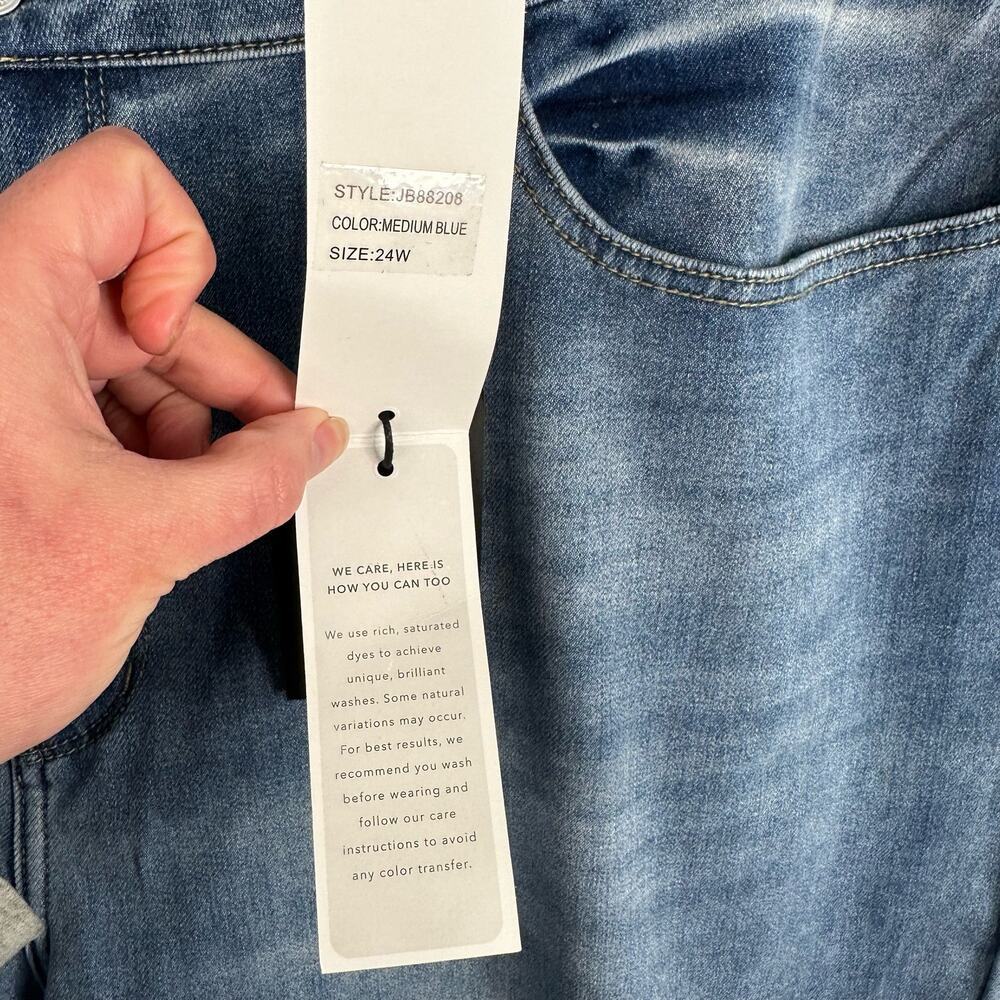 NEW Judy Blue Womens size 24W Thermadenim Undone Hem Boyfriend High Waist Jeans - Picture 15 of 16